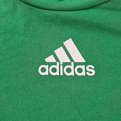 Adidas Creator Tee Shirt Mens XL Green Long Sleeve Centered White Logo Polyester