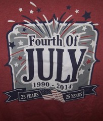Vintage 2014 Crew Neck Golf Tee Shirt THE MISQUAMICUT CLUB 4th OF JULY Red Sz L