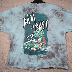 MOUNTAIN DEW BAJA BLAST Shirt Mens 2XL XXL Blue TIE DYE CASUAL Faded Gamer NWT