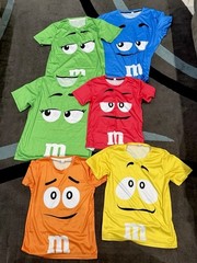 Adult Unisex M&M’s Face Chocolate Halloween Costume T-Shirt FULL FAMILY Of (6)