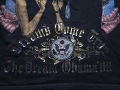 Vintage 2008 President Barack Obama Art Rap T Shirt Michelle 2XL Black Y2K Vote