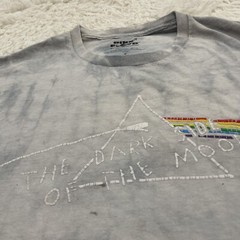 PINK FLOYD Shirt Men S Blue Dark Side of the Moon Rock Music Spellout Graphic