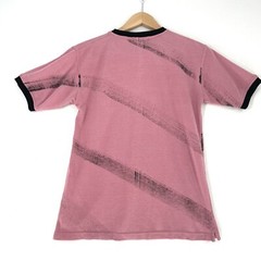 Bozo Ringer Shirt Mens Size 36 Italy Small Pink Contrast Trim Short Sleeve