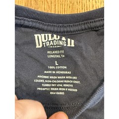 Duluth Trading Co T Shirt Mens Large Navy Blue Adult Pocket Longtail T Excellent