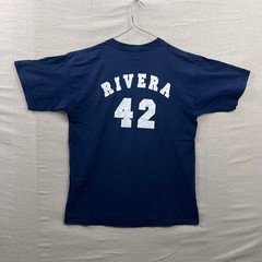 Gildan New York Yankees T-Shirt Mens Large Navy Rivera 42 Graphic Tee