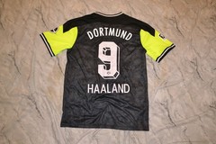 T Shirt Football Borussia Dortmund Puma Black Yellow Large Haaland 9