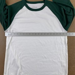 Sport-Tek Men’s Small White/Dark Green Colorblock Raglan Jersey Tee T200 New