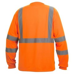 HI VIS ANSI CLASS 3 REFLECTIVE LONG SLEEVE ROAD WORK VISIBILITY SAFETY T SHIRT