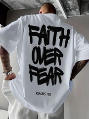 Faith Over Fear T-Shirt | Bold Hand-Painted Scripture Streetwear Tee