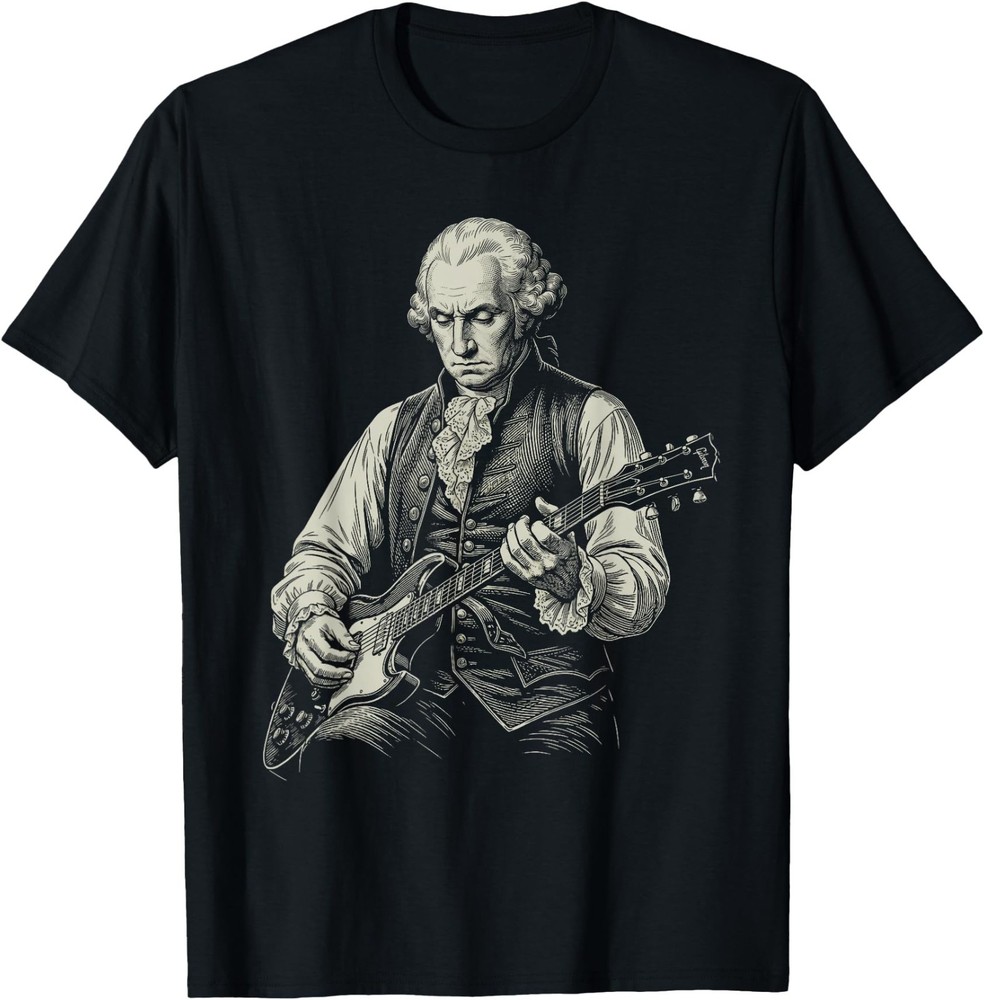 George Washington President Playing Guitar Retro Vintage UNISEX T-Shirt, G5000