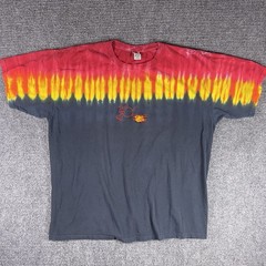 Hand Dyed by Sundog Men’s Graphic T Shirt Size XXL Black Red Yellow Dog Graphic