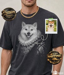 Custom Pet Portrait Comfort Tee Personalized Dog Cat Photo Shirt Gift Idea