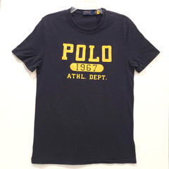 Polo Ralph Lauren 1967 ATHL DEPT Mens M Navy Yellow Cotton Graphic S/S T Shirt