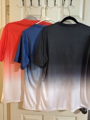 Lot Of 4 “Whatever” Ombre Short-Sleeve Shirts -Black Blue Red And Beige