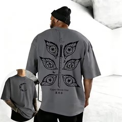 Demon Slayer Kokushibo T-Shirt Upper Moon One Anime Pure Cotton Harajuku Tee