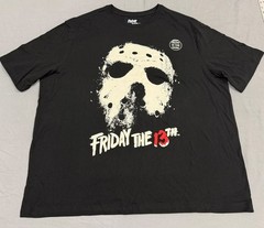 Friday the 13th Jason Mask T-Shirt Men’s 2XL Black Glow in the Dark Horror Tee