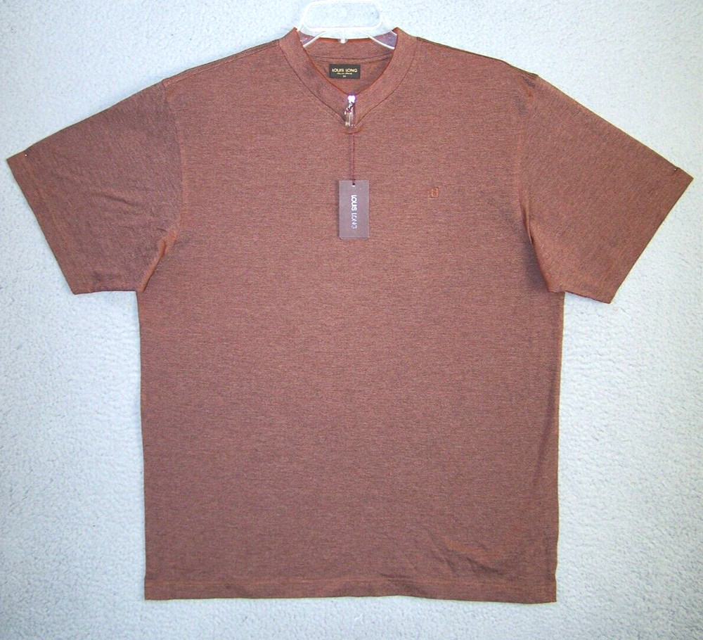 LOUIS LONG Shirt Adult XXL 2XL 54 Brown Italian Brand Classic Designer Italy Men