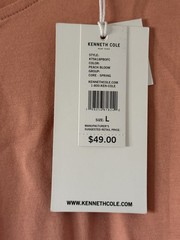 Kenneth Cole Large Knit V-Neck T-Shirt Peach Bloom Soft $49