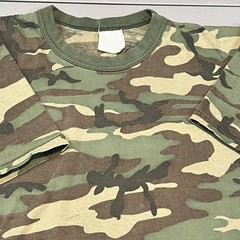 Vtg Woodland Camouflage Shirt Medium Green 80s USA Made Single Stitch Gorpcore