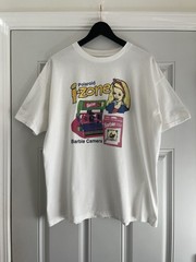 Vintage Barbie T Shirt Mens XXL 2XL White Short Sleeve Polaroid I-Zone Camera