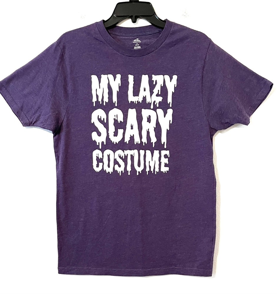 Celebrate Halloween T Shirt Purple My Lazy Scary Costume Size M 38-40