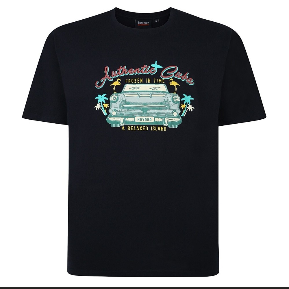 NEW IN ESPIONAGE BLACK CUBA TEE SHIRT T403 2XL3XL 4XL5XL6XL7XL8XL