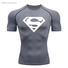 Superman T-shirts Superhero Gym Short Compression Sleeve Tee Tops Shirt Men TOP