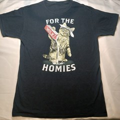 Cat tee shirt for the homies milk size small gothcore festival retro black