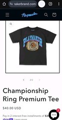 Playmaker Brand Sports Championship Ring White Tee T Shirt Mens S & XL Champion