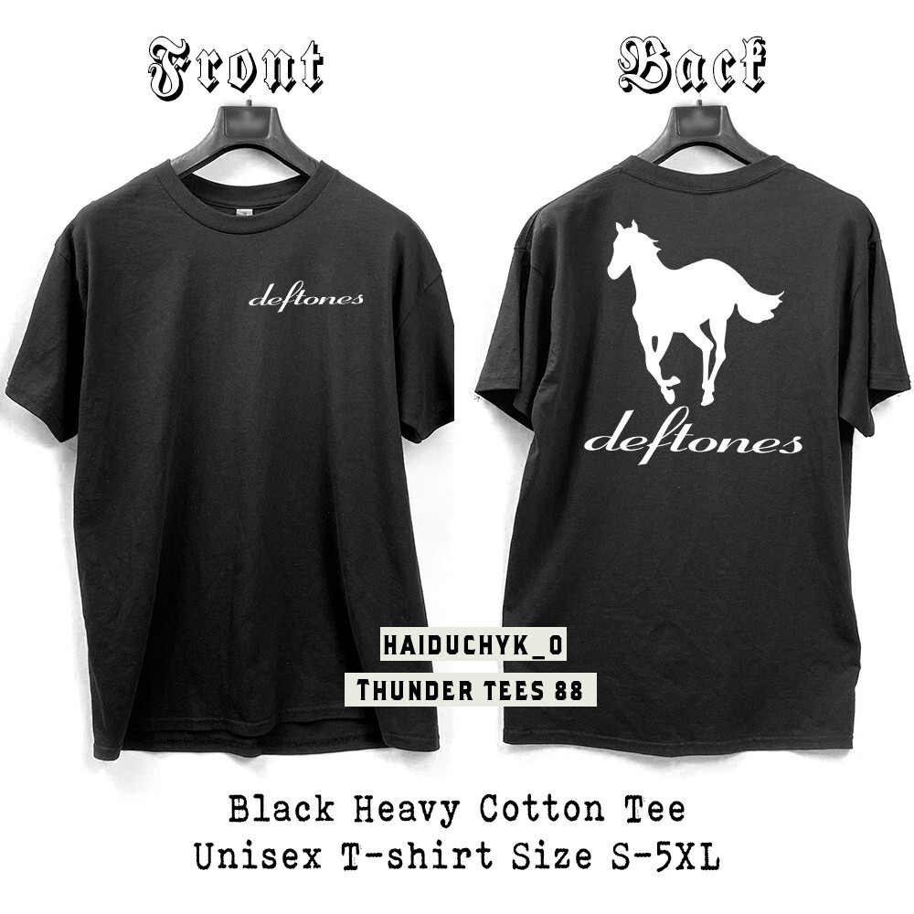 Deftones, White Pony Unisex Black T-Shirt Double-Sided Print S to 5XL