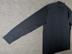 LL Bean Mock Neck Shirt Mens Large Navy Long Sleeve Tee 100% Cotton 508112