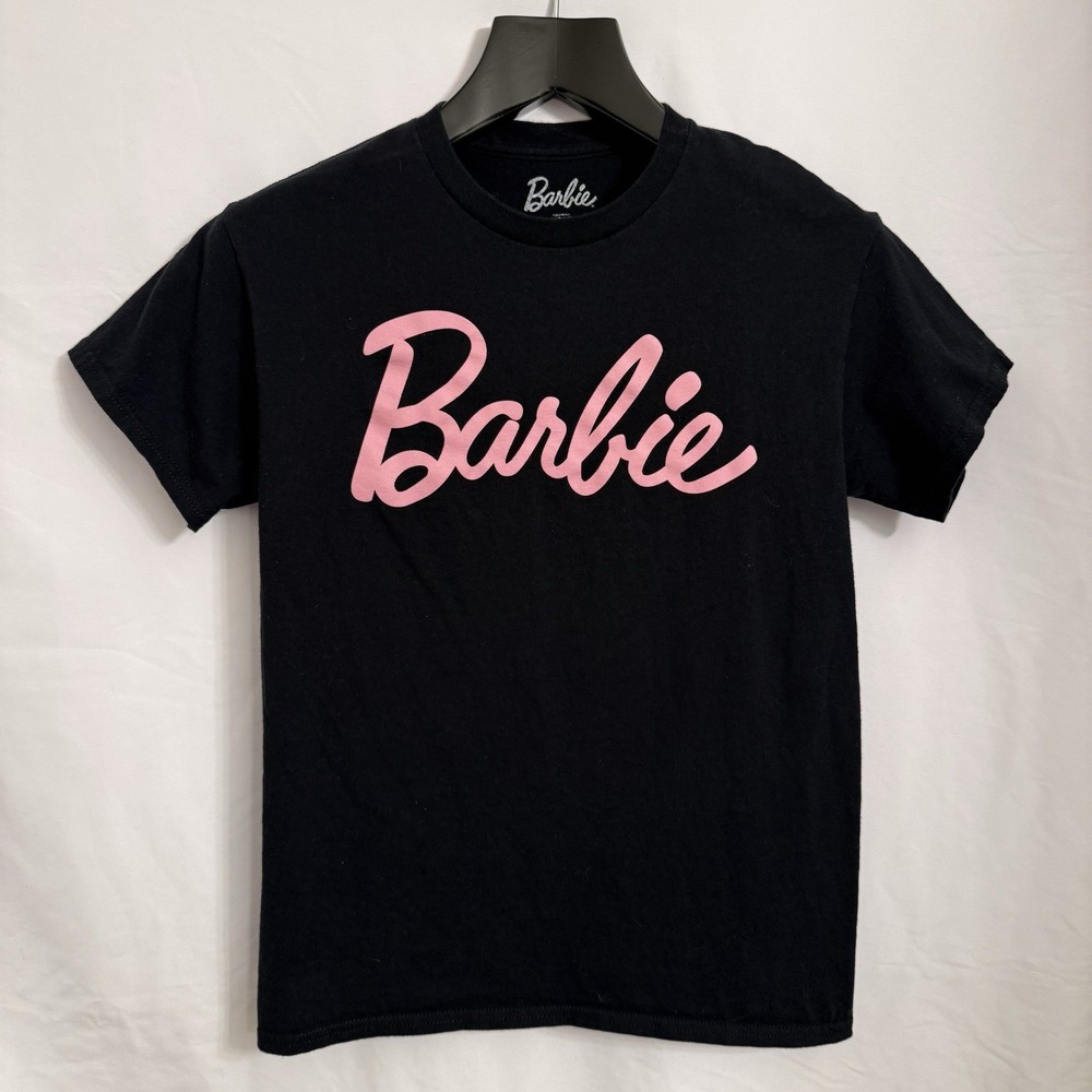 Barbie Logo Graphic Short Sleeve Black T-Shirt Size XL