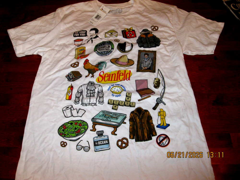 NWT SEINFELD Soup Nazi AND OTHERS T-shirt NBC Studios Mens TV Show Shirt SZ SM