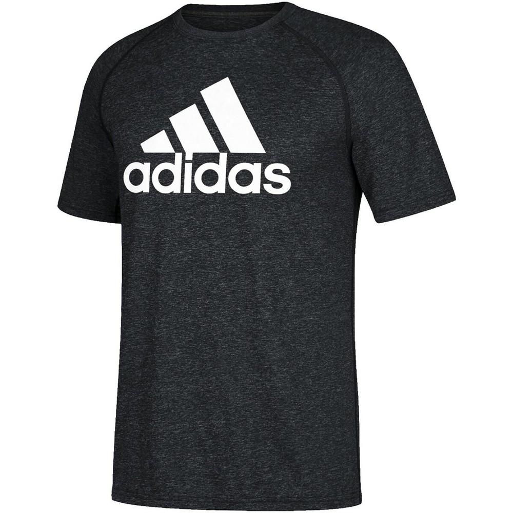 Adidas Climalite Black Heather Performance Synthetic Dry Wicking T-Shirt