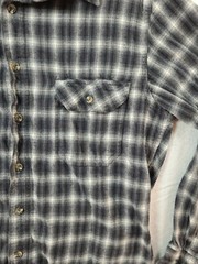 Field & Stream Mens Medium Gray Plaid Long Sleeve Flannel Shirt