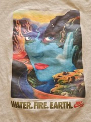Nike Water, Fire, Earth Light Bone Graphic T Shirt FB9813-072 Size XXLarge