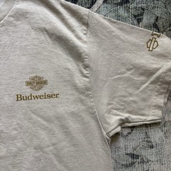 Budweiser Harley-Davidson 120 Year T-Shirt Medium Beige Beer Bikes