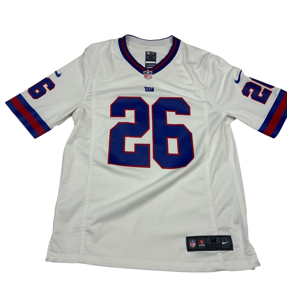 Nike Jersey Men M White Saquon Barkley 26 NY Giants NFL On Field Football Jersey