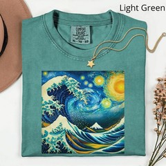 Comfort Tee Starry Night Wave Shirt Soft Cotton Graphic