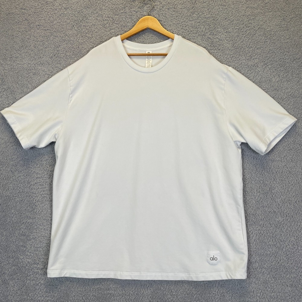 Alo Yoga Double Take T-Shirt Men’s 2XL White Short Sleeve Heavy