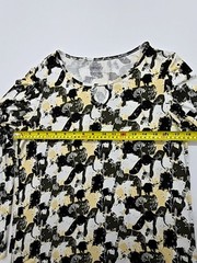 Esmara Women S Long Sleeve Cat Print Crew Neck Top Black/White/Yellow