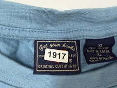 Vintage 90s Blank Shirt XL Oversize Minimal Slate Blue Midweight Cotton Route 66