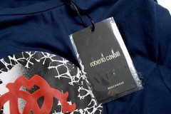 Roberto Cavalli “Beachwear” Men’s Blue Graphic Print T-Shirt US 2XL IT 56