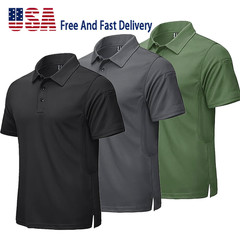 Tactical Quick Dry Mens Polo T-Shirt Combat Short Sleeve Team Work Casual Shirt