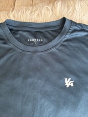 YoungLa Dark Blue Long Sleeve Stretch Logo Spellout Gym #835