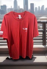 Nine Line T Shirt Adult Red Text Logo Police Support Has Misprint 2 Side 3XL