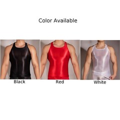 Vest Male Gym Oil Glossy Sport Sportswear Tank Top Crop Top Good Stretchy