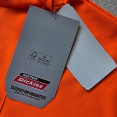 Genuine Dickies Men SIZE 2XL Short Sleeve Regular Fit Performance T Shirt Orange