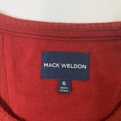 Mack Weldon Shirt Mens Extra Large Ruby Waffle Knit Stretch Cotton Blend Thermal