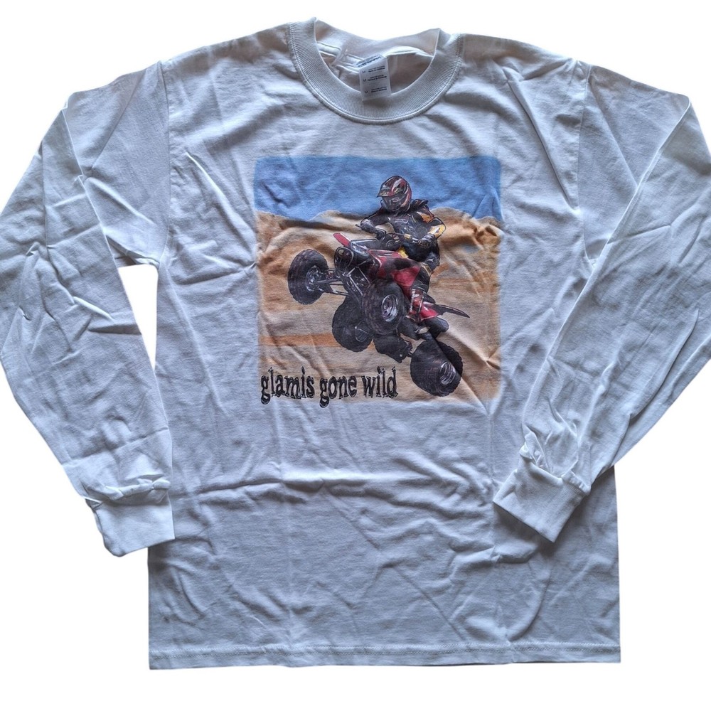 Glamis Gone Wild M Gilden Ultra Cotton ATV Long Sleeve Shirt White Sand Dunes